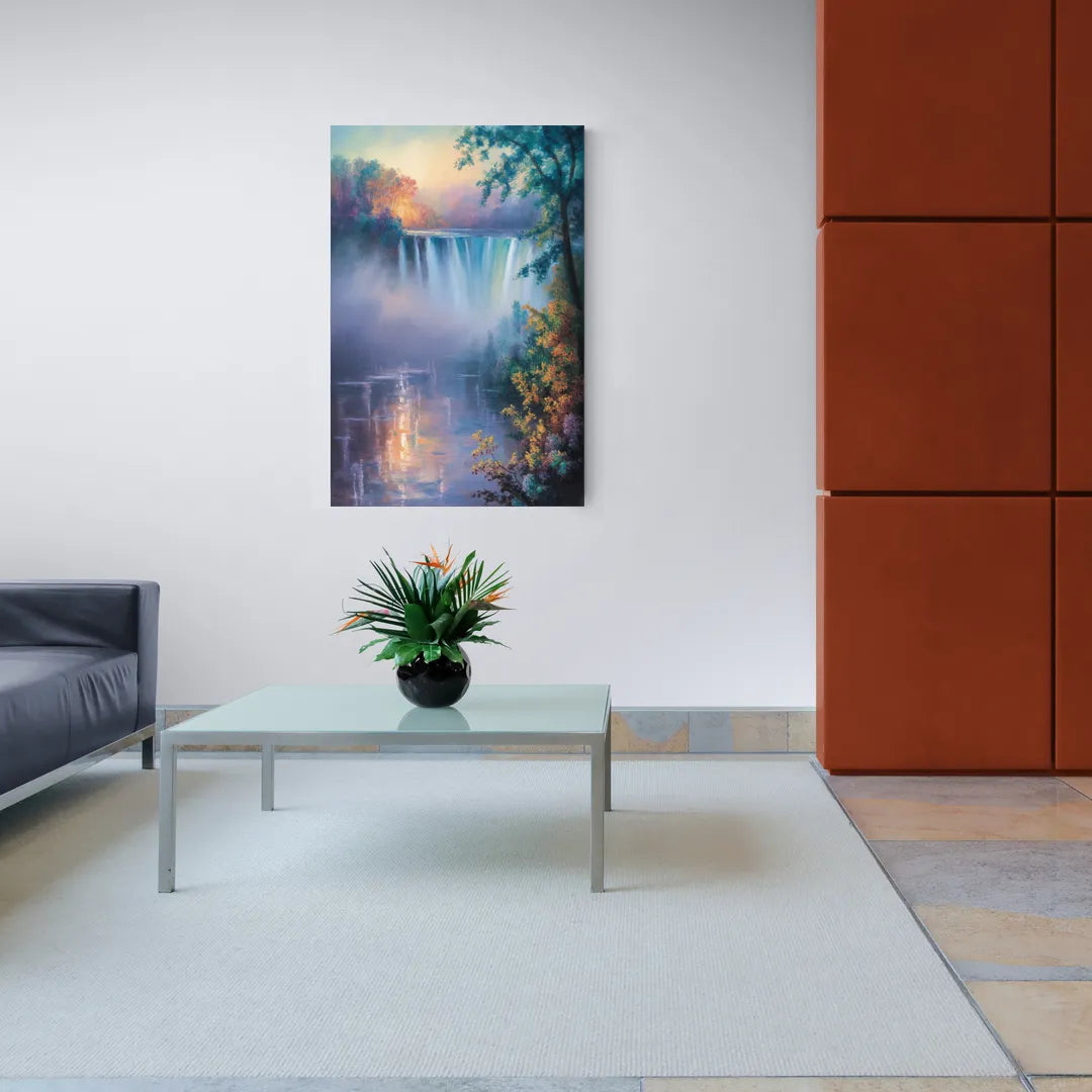 Horseshoe Falls Fog - Canvas Wall Art Living Room