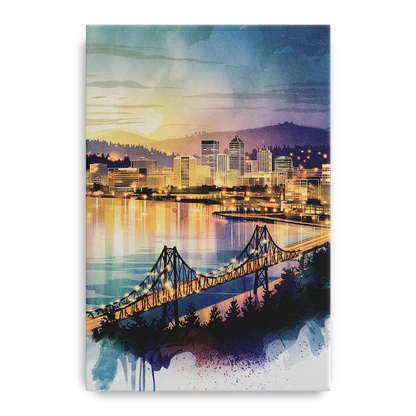 Tacoma Skyline View - Canvas Wall Art
