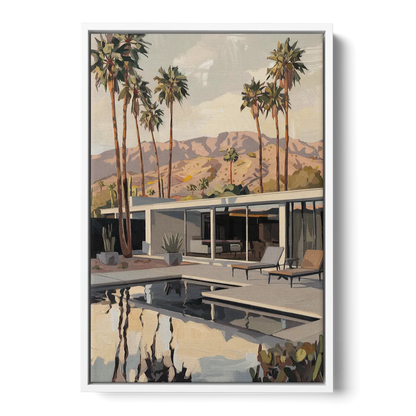 Palm Springs Mid Century Vibes - White Frame Canvas