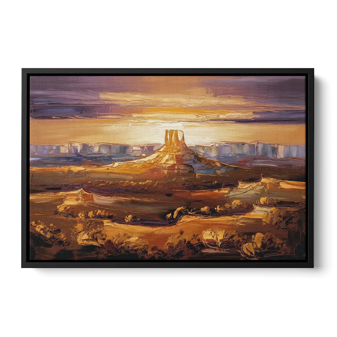 Mesa Sunlit Horizons - Black Frame Canvas