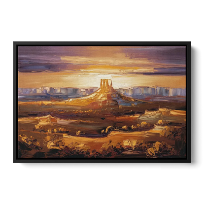 Mesa Sunlit Horizons - Black Frame Canvas