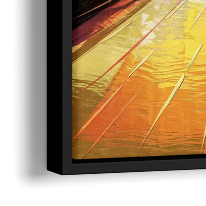 Atlanta Skyline and Peachtree Street - Close-Up Black Frame Canvas