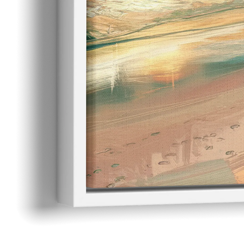 Hilton Head Island Oceanfront Sunrise - Close-Up White Frame Canvas