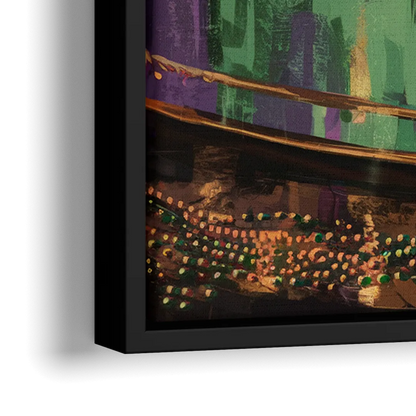New Orleans Mardi Gras Parade - Close-Up Black Frame Canvas