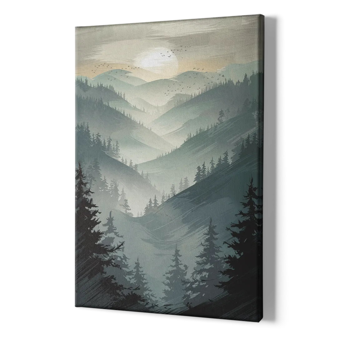 Sitka Misty Mountains - Canvas Print Art Sides