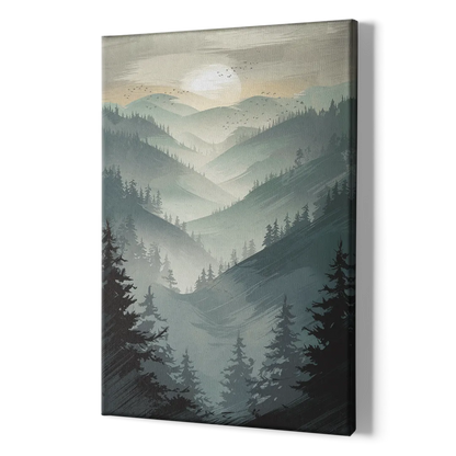 Sitka Misty Mountains - Canvas Print Art Sides