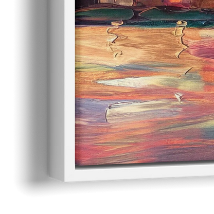Oklahoma City Downtown Sunset - Close-Up White Frame Canvas