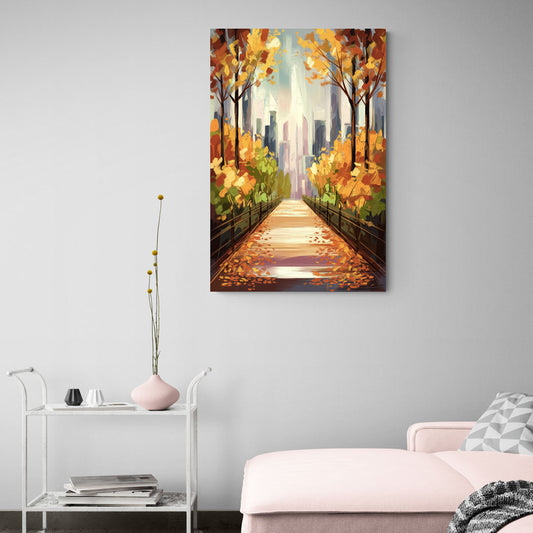 New York City Central Park in Fall Sunny - Canvas Wall Art Living Room