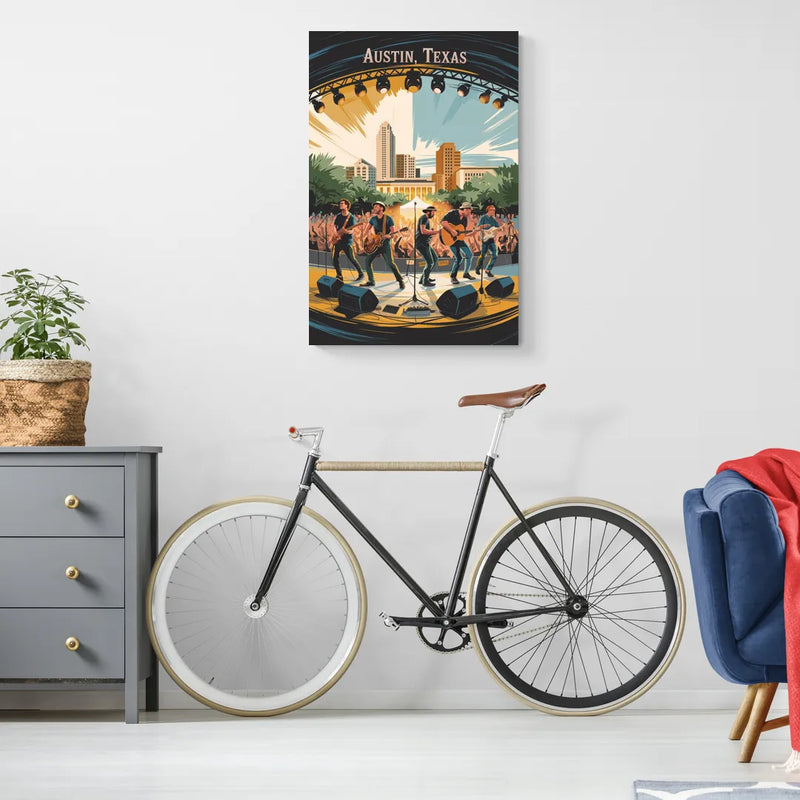 Austin Live Music Capital - Canvas Wall Art Living Room