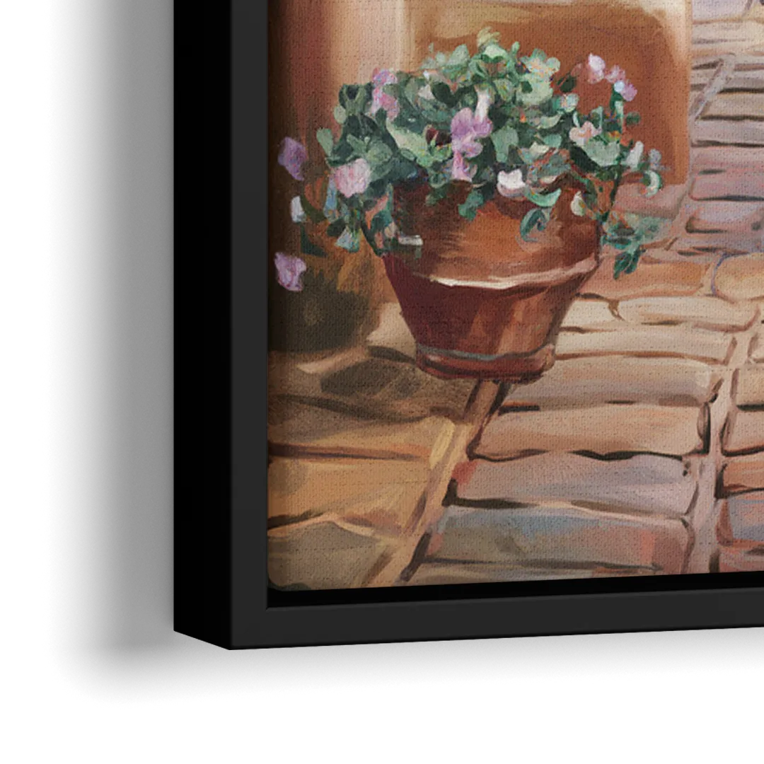 Albuquerque Old Town Charm - Close-Up Black Frame Canvas