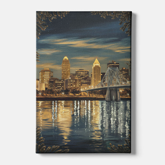Louisville Downtown Skyline - Canvas Wall Art