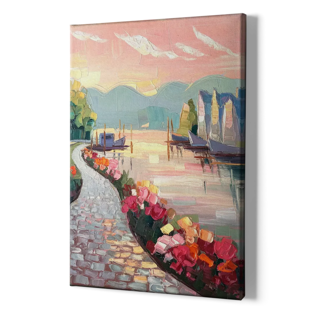 Madison Waterfront Stroll - Canvas Print Art Sides