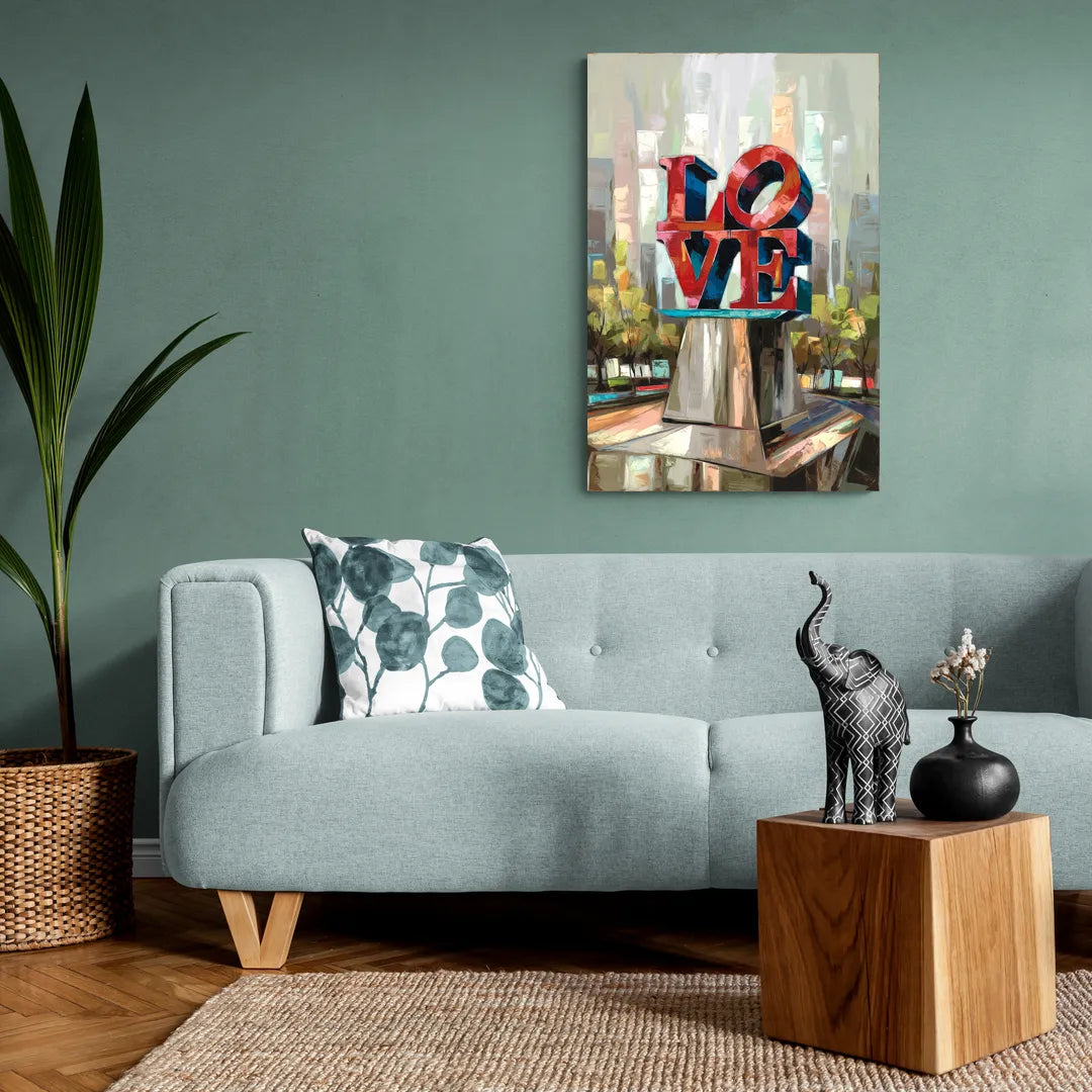 Philadelphia Love Sculpture - Canvas Wall Art Living Room