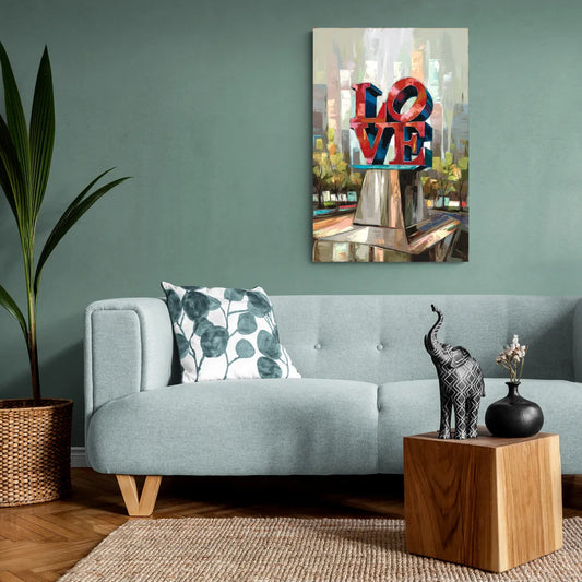 Philadelphia Love Sculpture - Canvas Wall Art Living Room