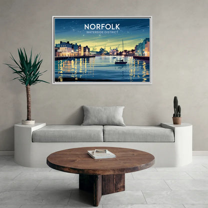 Norfolk Waterside District - Living Room White Frame Canvas