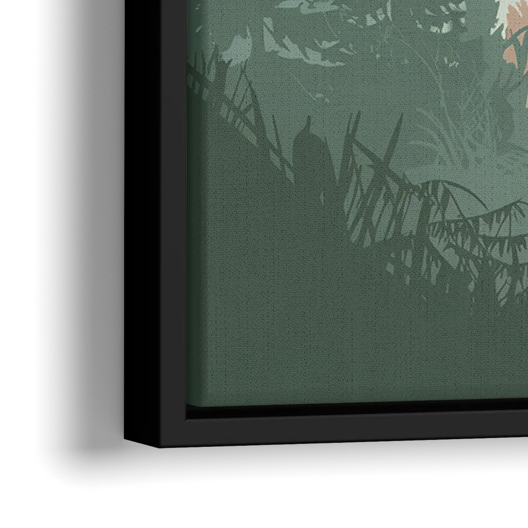 Gatlinburg Misty Mountain Landscape - Close-Up Black Frame Canvas