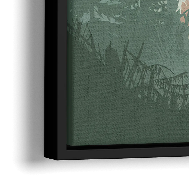 Gatlinburg Misty Mountain Landscape - Close-Up Black Frame Canvas