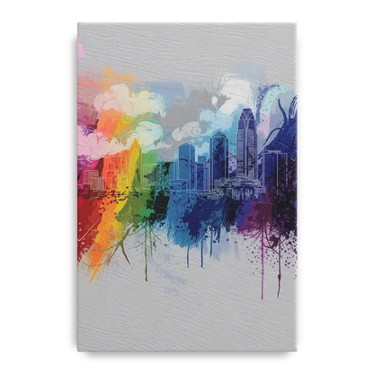 Charlotte Skyline Abstract Design - Canvas Wall Art