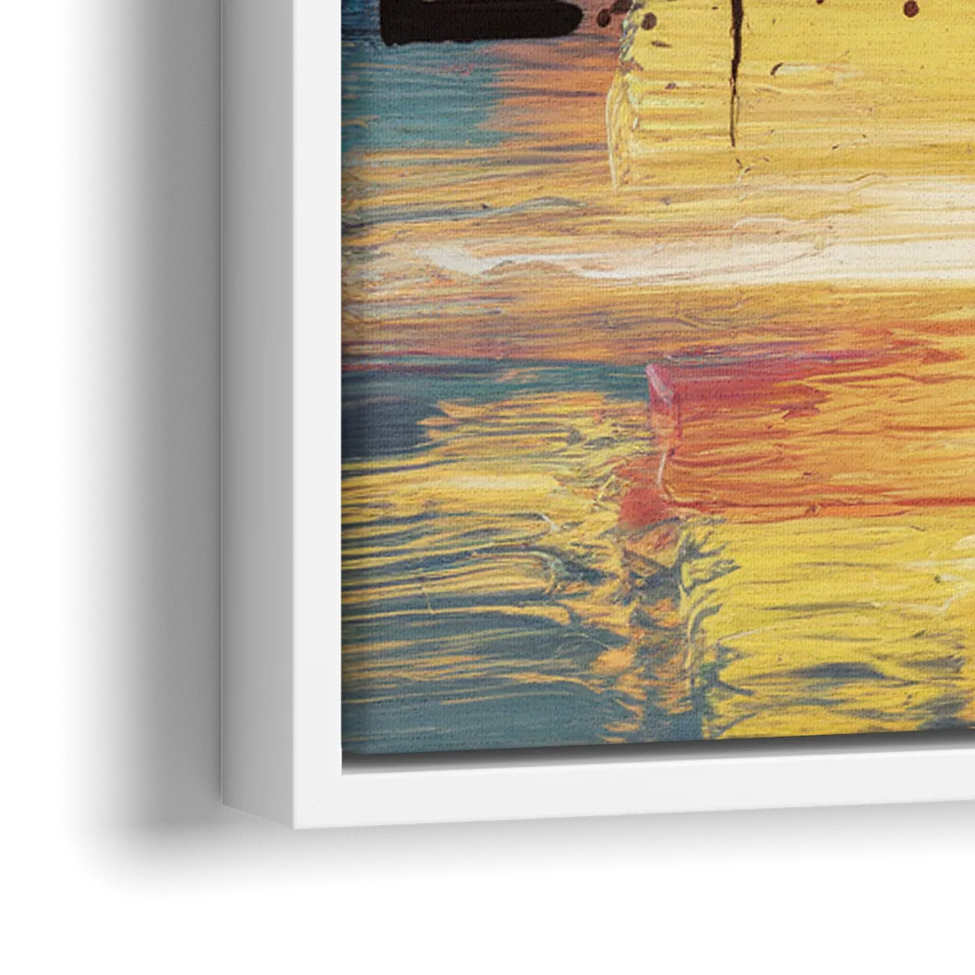 Madison Skyline at Sunset - Close-Up White Frame Canvas