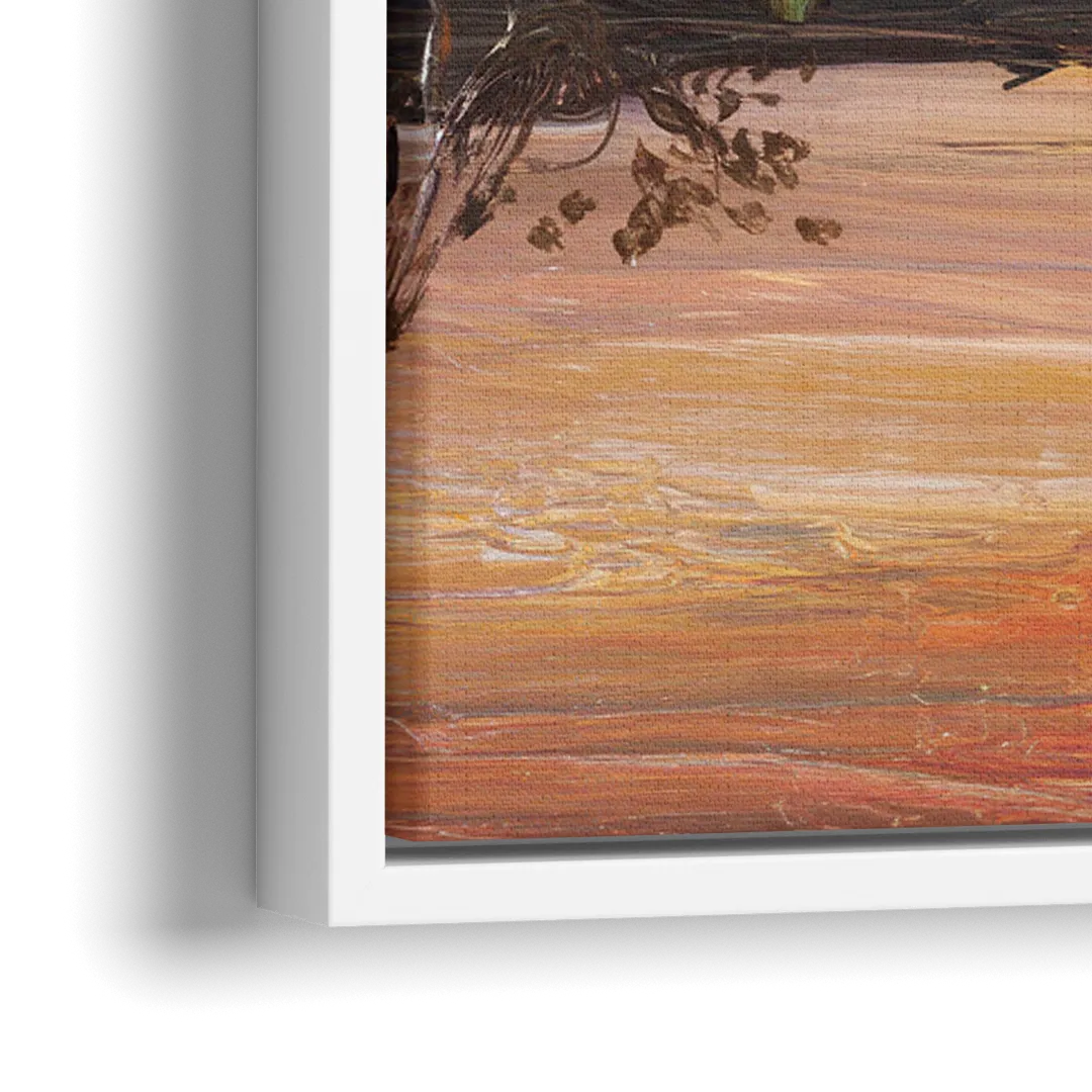 Baton Rouge Skyline Sunset - Close-Up White Frame Canvas