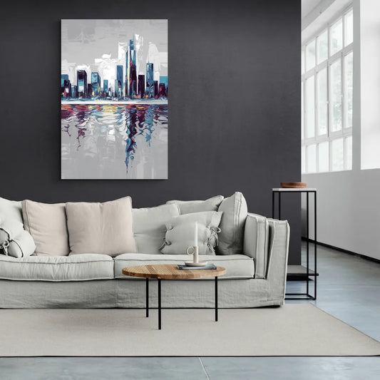 Mobile Abstract Cityscape - Canvas Wall Art Living Room