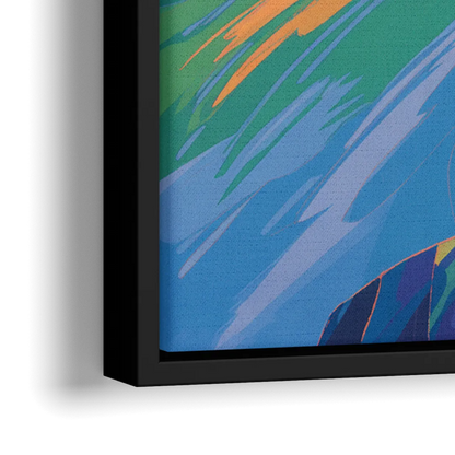Tofino Coastline - Close-Up Black Frame Canvas