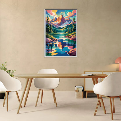 Rocky Mountain Serenity - Living Room White Frame Canvas