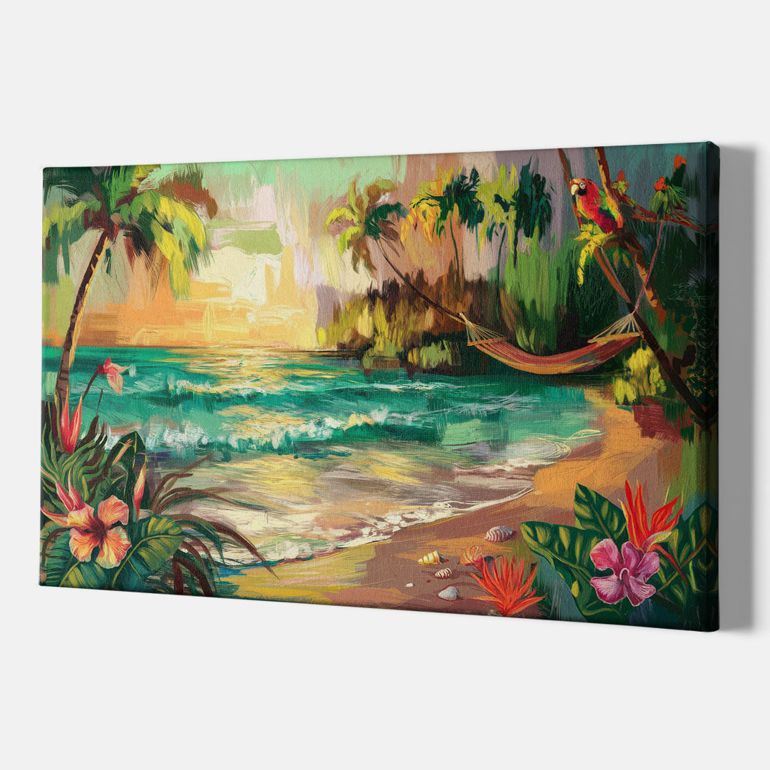 Galveston Tropical Paradise - Canvas Wall Art Indoor