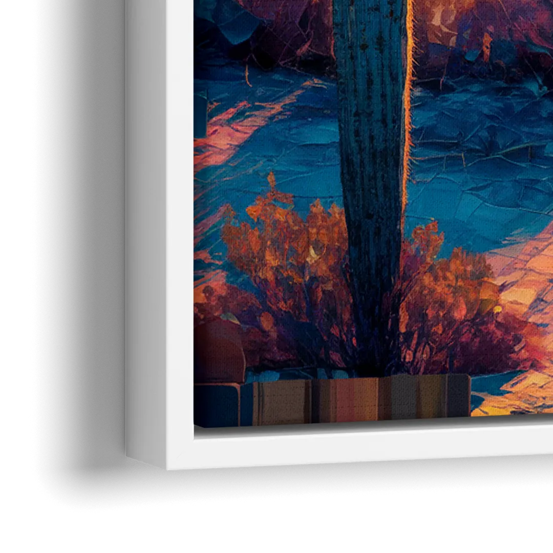Phoenix Arizona Sunset Glow - Close-Up White Frame Canvas
