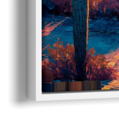 Phoenix Arizona Sunset Glow - Close-Up White Frame Canvas