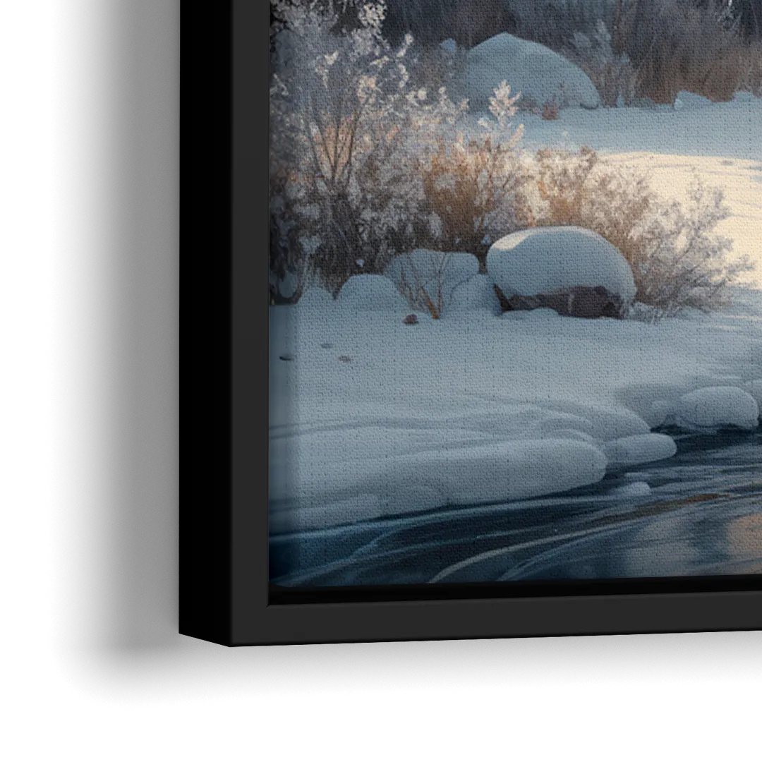 Colorado Springs Winter Wonderland - Close-Up Black Frame Canvas