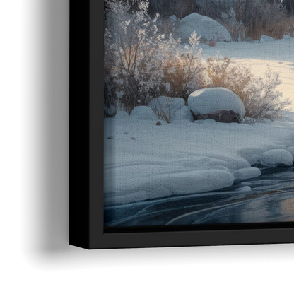 Colorado Springs Winter Wonderland - Close-Up Black Frame Canvas