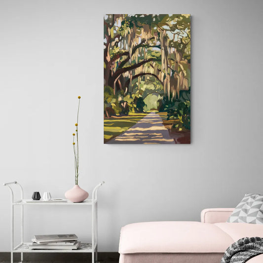 Savannah Oak Trees and Moss - Canvas Wall Art Living Room