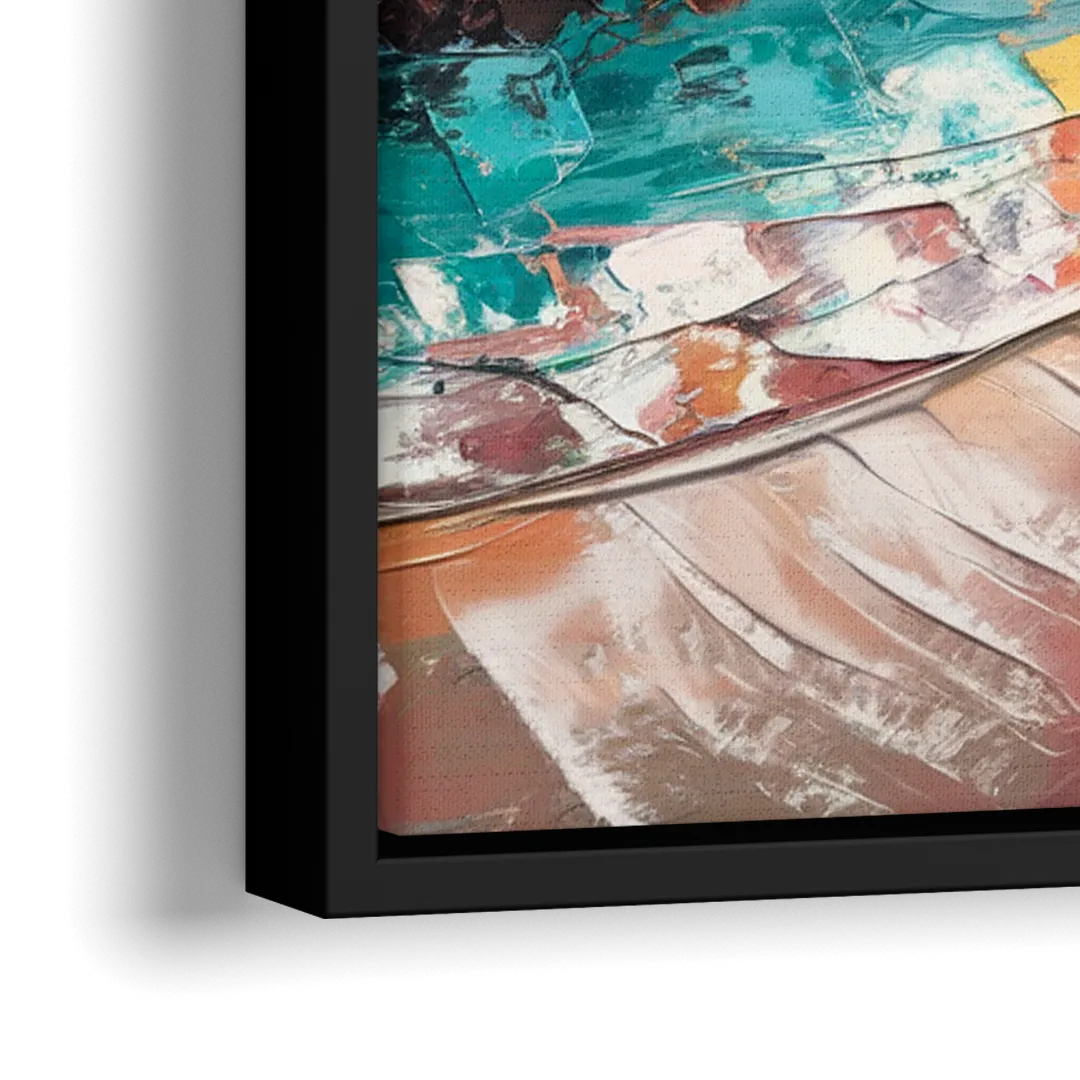 Miami Tropical Paradise - Close-Up Black Frame Canvas