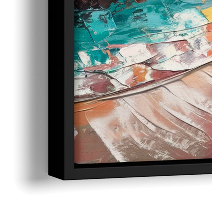 Miami Tropical Paradise - Close-Up Black Frame Canvas