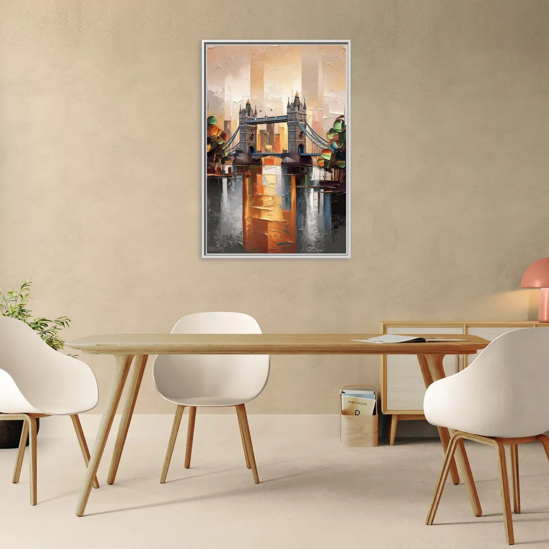Sacramento Riverfront View - Living Room White Frame Canvas