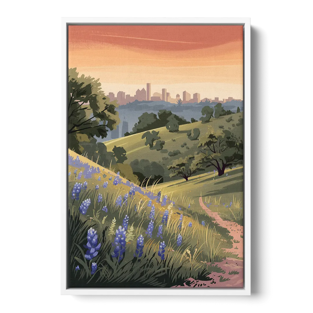 Austin Texas Hill Country - White Frame Canvas