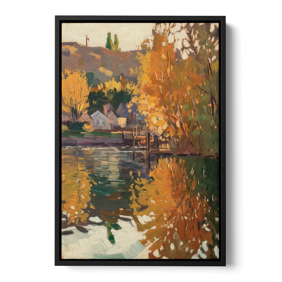 Boise Riverfront Scene - Black Frame Canvas