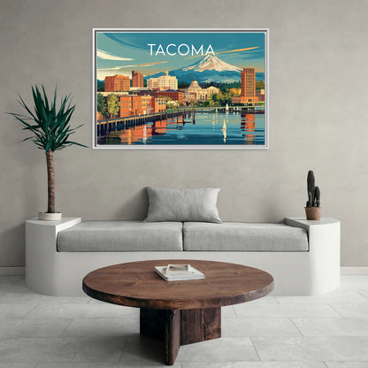 Tacoma Downtown Charm - Living Room White Frame Canvas