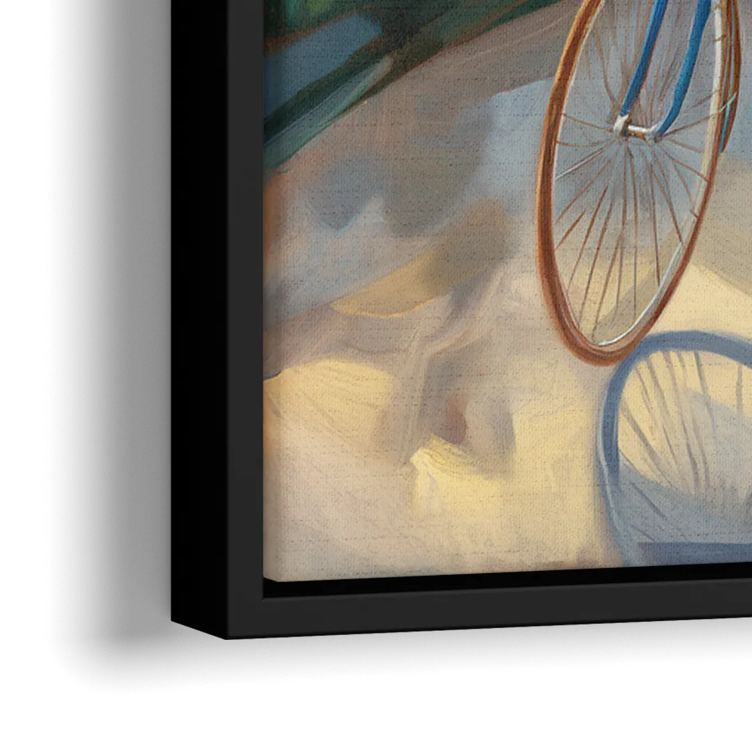 Mackinac Island Bicycle Path - Close-Up Black Frame Canvas