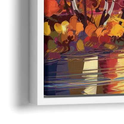Jackson Hole Autumn Colors - Close-Up White Frame Canvas