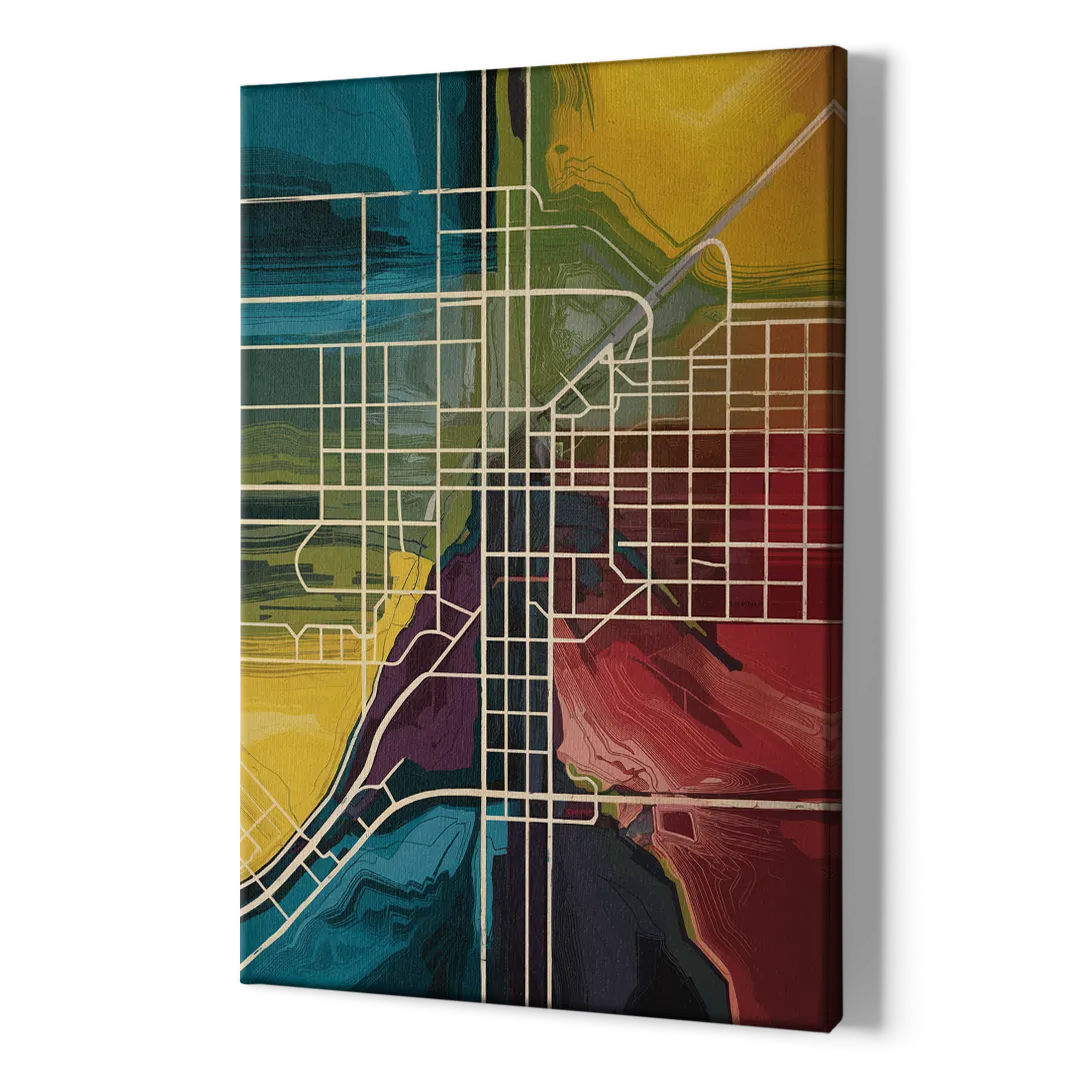 Las Vegas Map Design - Canvas Print Art Sides