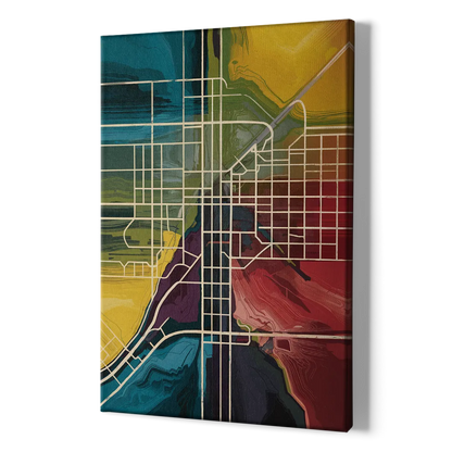 Las Vegas Map Design - Canvas Print Art Sides