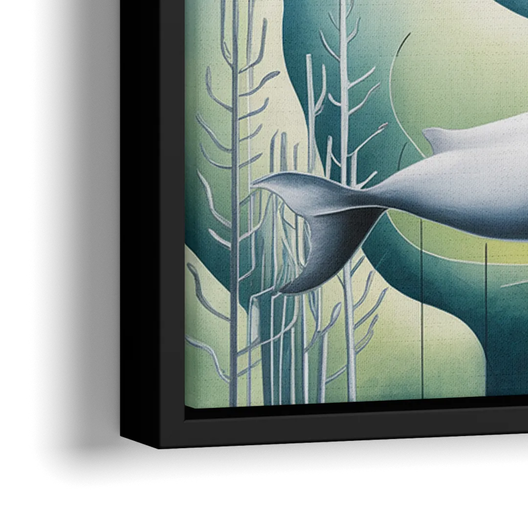 Beluga Waters - Close-Up Black Frame Canvas