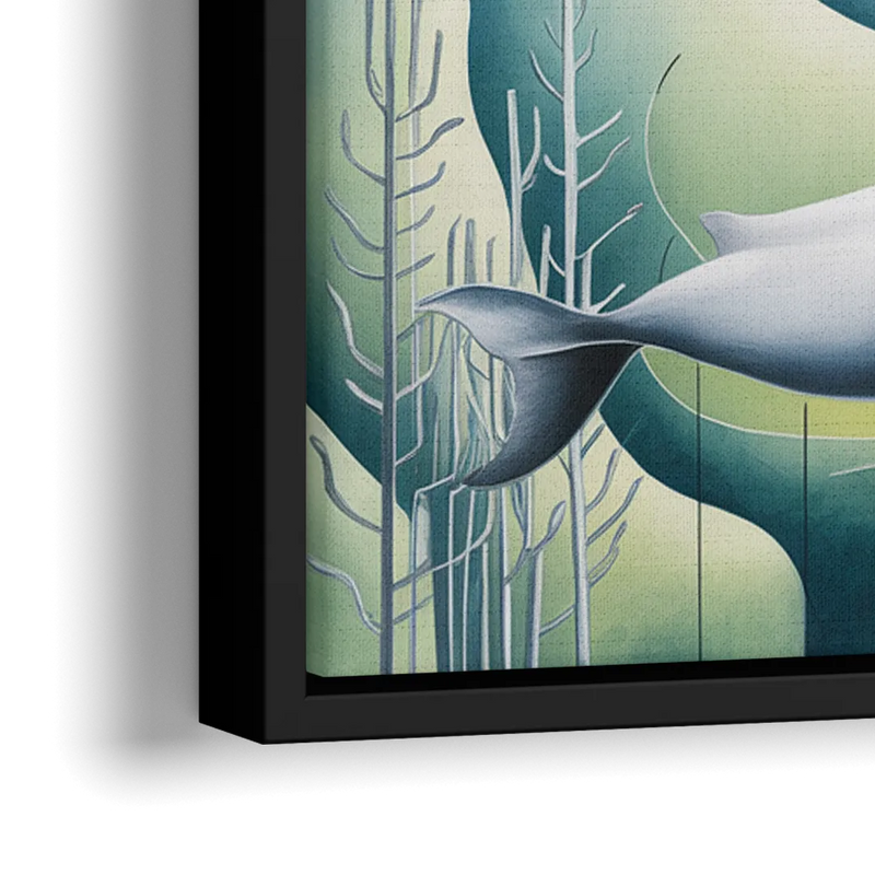 Beluga Waters - Close-Up Black Frame Canvas