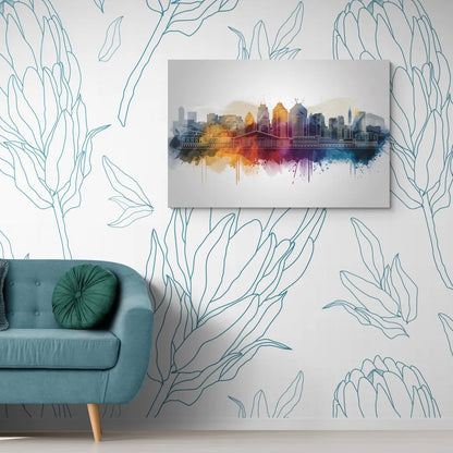 Minneapolis Downtown Cityscape - Canvas Wall Art Living Room