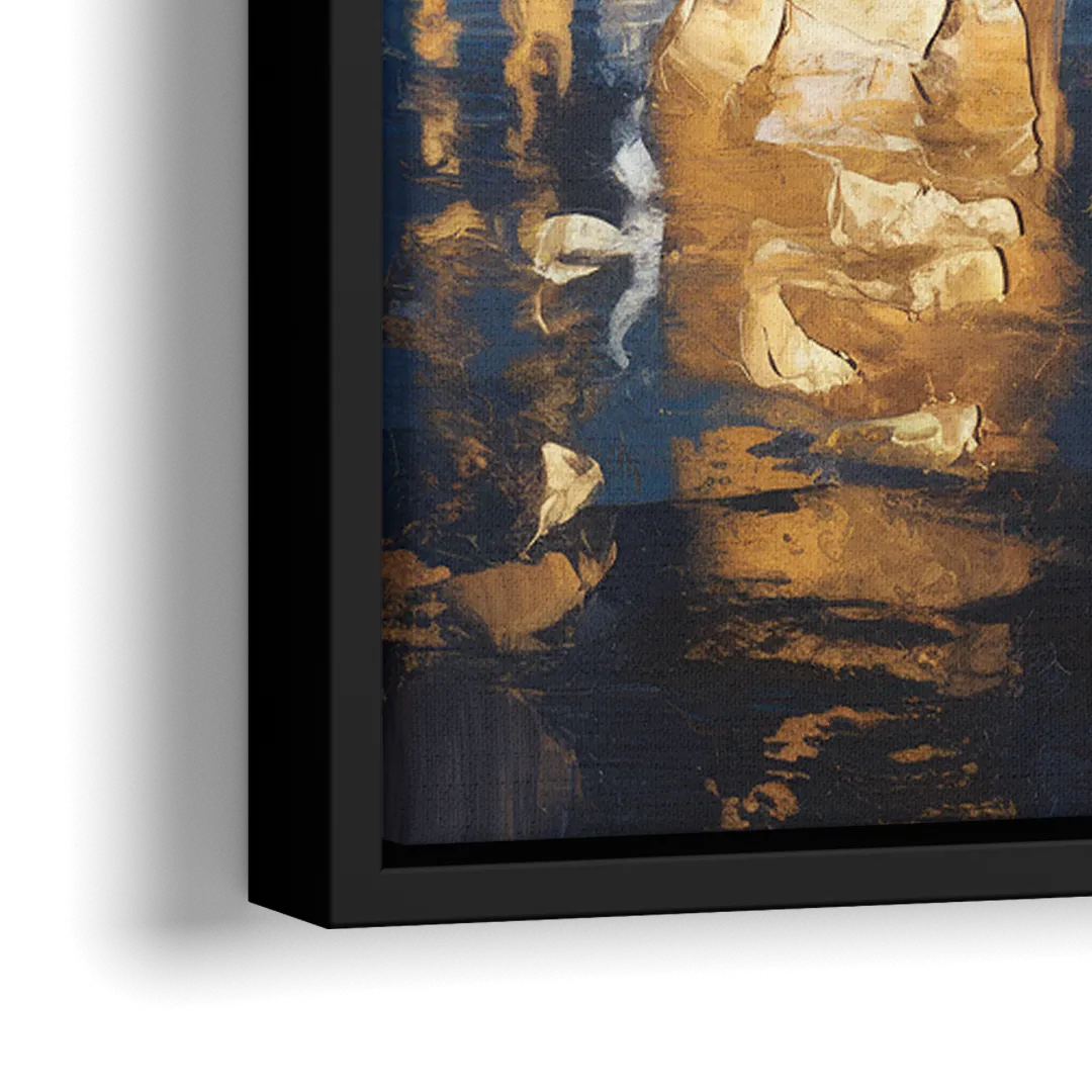 Arlington Night Lights - Close-Up Black Frame Canvas