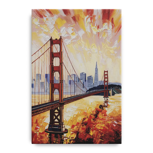San Francisco Skyline Silhouette - Canvas Wall Art