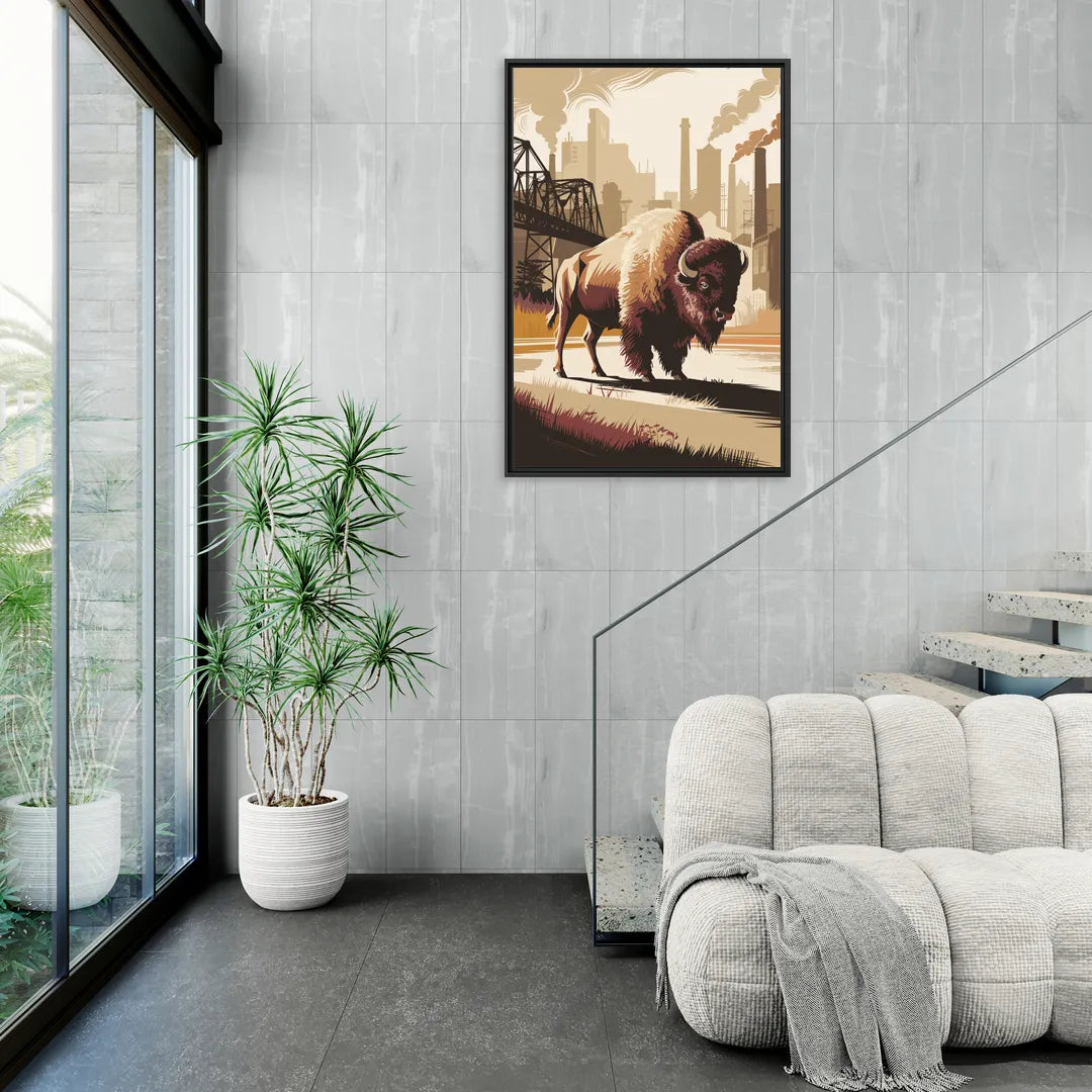 Buffalo Industrial Heritage - Living Room Black Frame Canvas