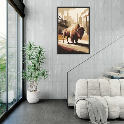 Buffalo Industrial Heritage - Living Room Black Frame Canvas